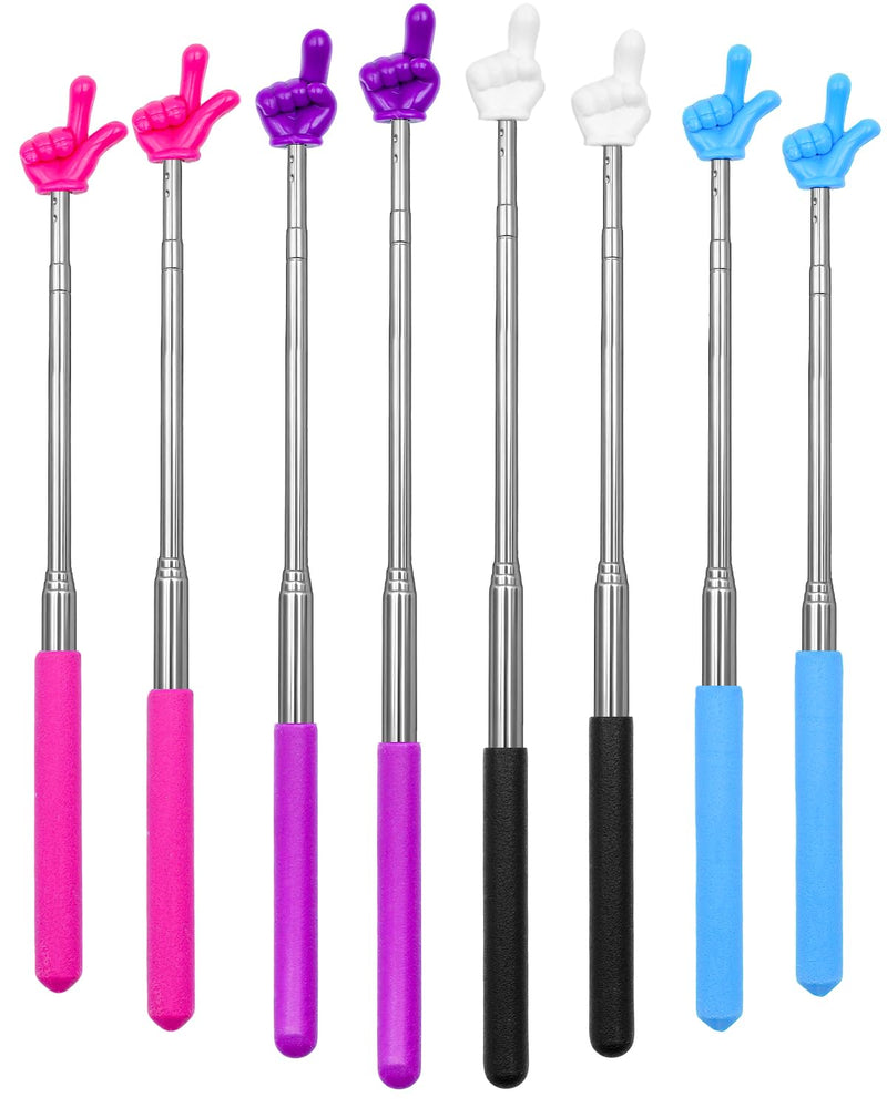 8 PCS Telescopic Pointer Finger Stick, Teacher Pointer Stick for Classroom, Retractable Mini Hand Pointer for Reading Aid & School Presentations