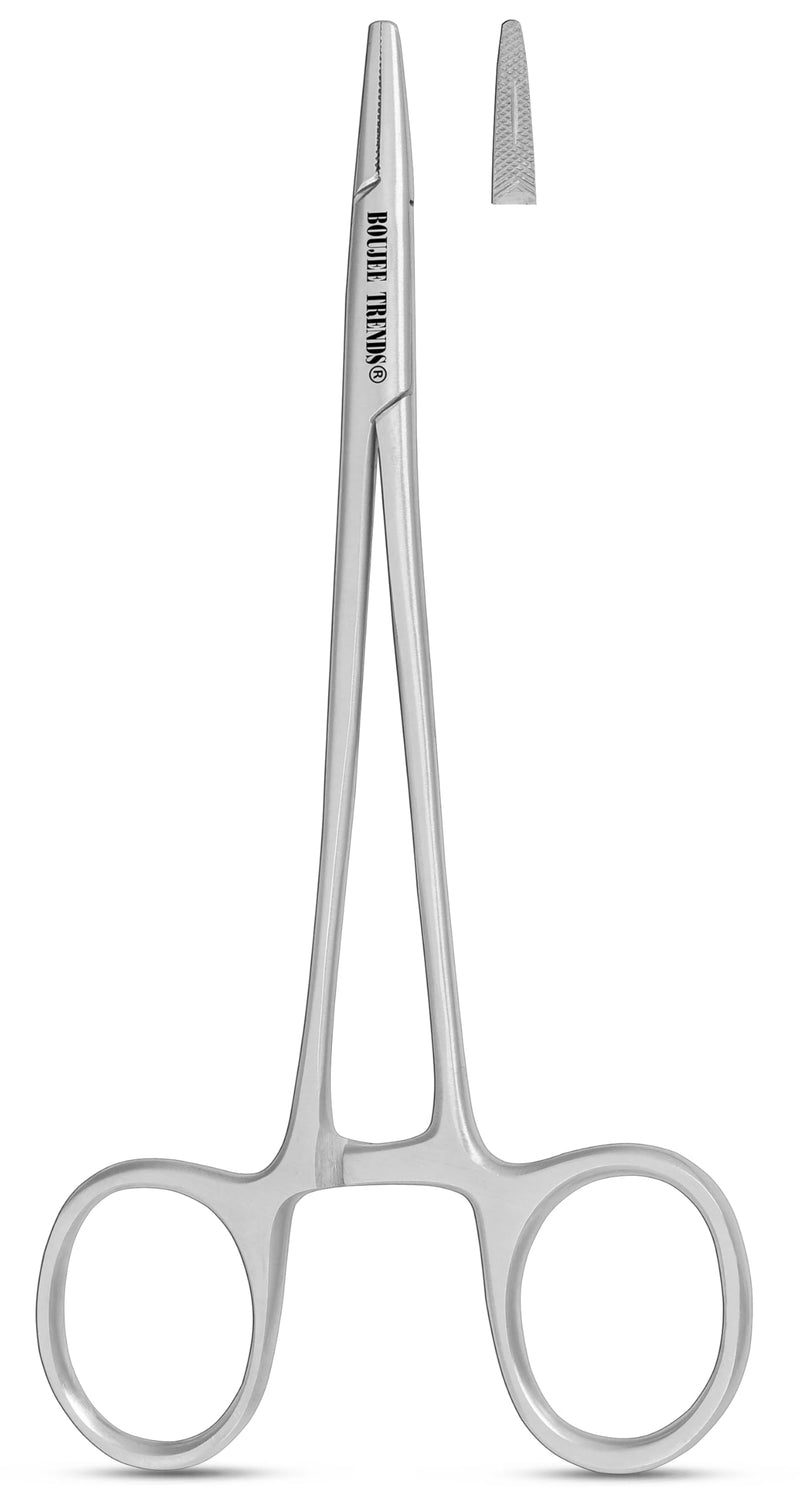 Mayo Hegar Needle Holder Needle Driver with Strong Lock, Serrated Jaws for Precise Suturing and Practicing Autoclavable Multipurpose for Lab and Fishing (5.5") 5.5"