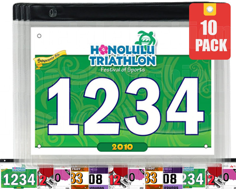 Clear Bib Boards Sleeves Protector for Runners,Race Bib Vinyl Holder,Race Bib Display Vinyl Protector Sheets, Marathon Running Bib Sheet Protector Black 10
