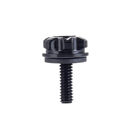 Advanblack Axion CNC Knurled Seat Bolt Kit – 6061 Billet Aluminum Tab Screw Knob Cover Fits Harley Touring Street Glide Road Glide Road King Electra Glide Dyna Softail 1997-2025 (Black) Black