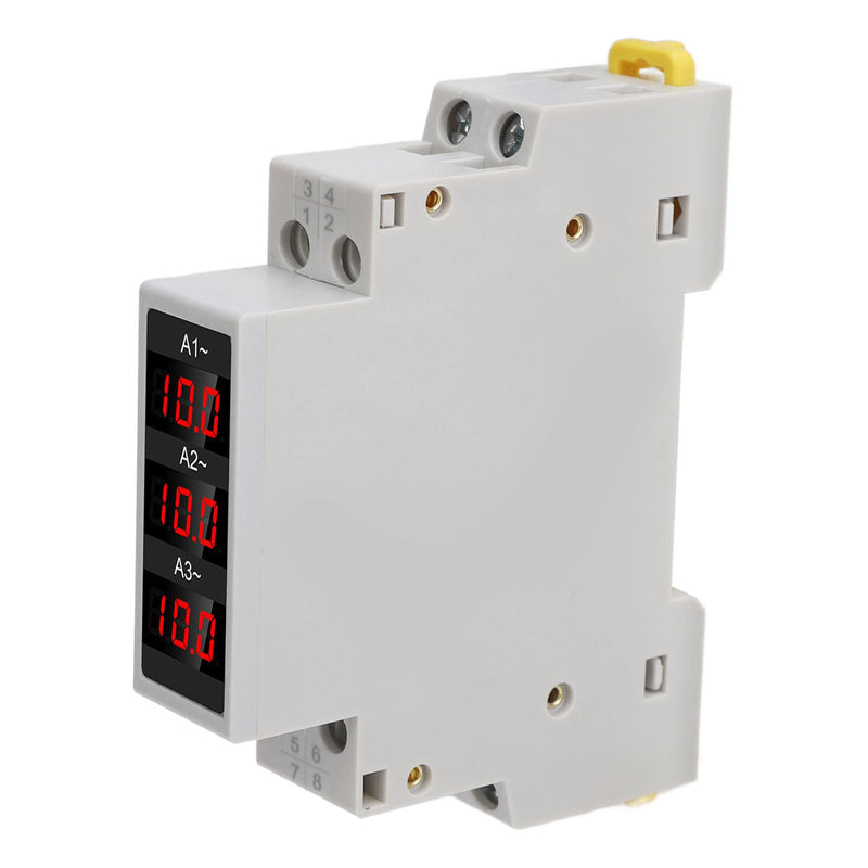 Zunate 3 Phase DIN Rail Ammeter with 3 Sensors, LED Digital Amp Meter with Trend Display for Industrial Power Management, Precision Grade, AC80-500V 1-100A