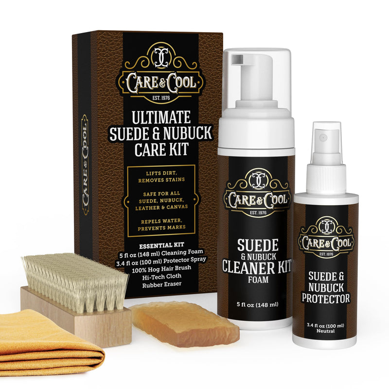 Care & Cool Ultimate Suede & Nubuck Care Kit: Helps Clean, Restore & Protect Against Water & Stains. The Complete 6-Piece System to Keep Your Favorite Shoes, Boots, Bags & Jackets Looking Fresh.