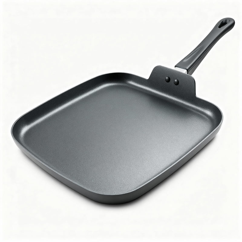 Nonstick Square Griddle Pan for Pancakes Eggs Bacon, 10 inch Family Breakfast Griddle. Aluminum Flat Top Griddle Pan for Gas Electric Stove, Even Heat Distribution Warp-Proof Easy Clean