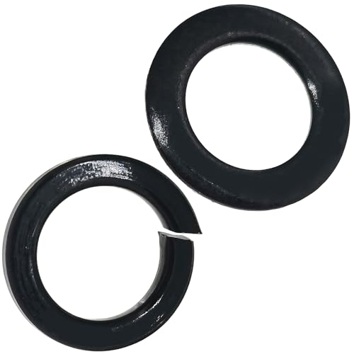 100 Sets 304 Stainless Steel Flat and Spring Washers Assortment Kit for Bolts,100pcs M8x14mmx1mm Flat Gasket + 100pcs M8 Metric Split Lock Washers,Black Zinc Plated(Black)