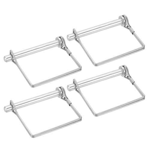 PATIKIL 4Pcs 304 Stainless Steel Square Shaft Locking Pins, 2/7" x 2-4/5"(8mm x 70mm) Trailer Coupler Pin Square Trailer Coupler for Farm Wagons Lawn Hitches Garden, Silver Tone 2/7" x 2-4/5"(8mm x 70mm)