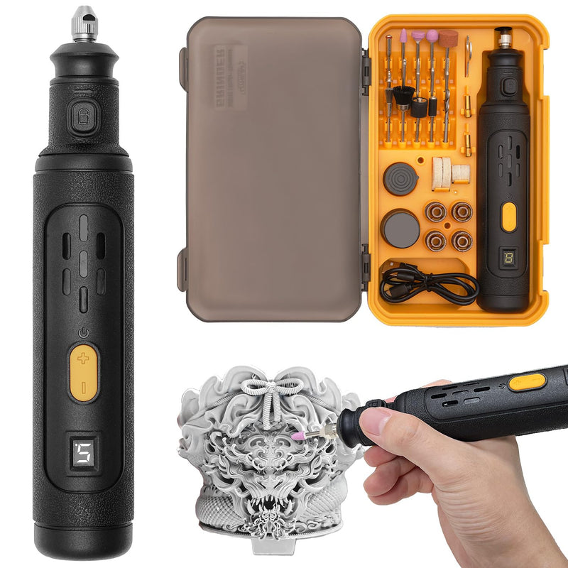 8V Mini Grinder for 3D Printing Post Processing, Portable Electric Grinder with 60-in-1 Accessory Kit, Rotary Tool for Polishing/Engraving/Cutting on FDM & SLA 3D Prints 8v Rotary Tool Box Kit