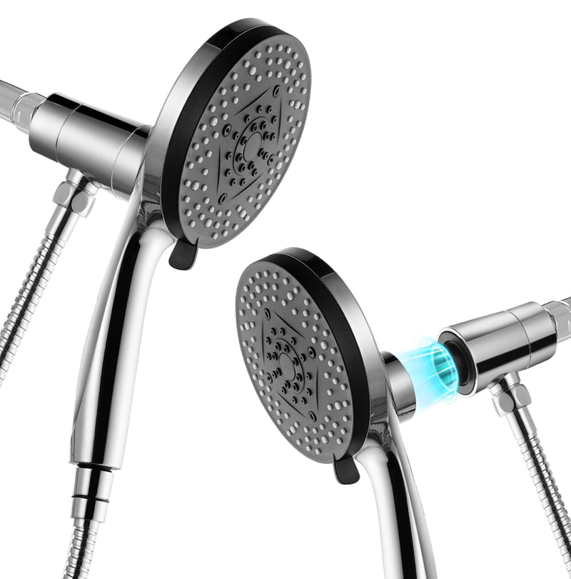 Magnetic Shower Head with Handheld:High Pressure10-setting Handheld Shower Head,Magnetic Bracket,59 Inches Stainless Steel Shower Hose. (Basic Model, Chorme) Basic Model Chrome