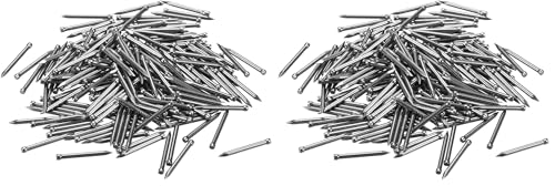 uxcell Finishing Nails Hand-Drive Hardware Carbon Steel Nail 25mm 1-inches 100pcs, Silver (Pack of 2)