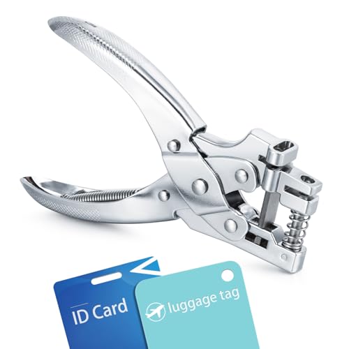  [AUSTRALIA] - 2-in-1 Round & Slot Badge Hole Punch, Handheld Card Puncher for ID & Tag