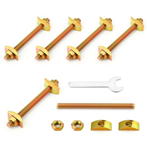 MEANLIN MEASURE 6PCS Countertop Connector Bolts, M8 × 100 mm Furniture Fastening Connectors, Joint Connector Drawbolt Pack for Bed Frame Table Furniture Butcher Blocks Connecting with Wrench