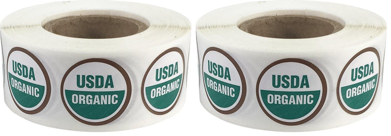 USDA Organic Labels 3/4 Inch Round Circle Dots 500 Adhesive Stickers (Pack of 2) 3/4" Circle (Pack of 2)