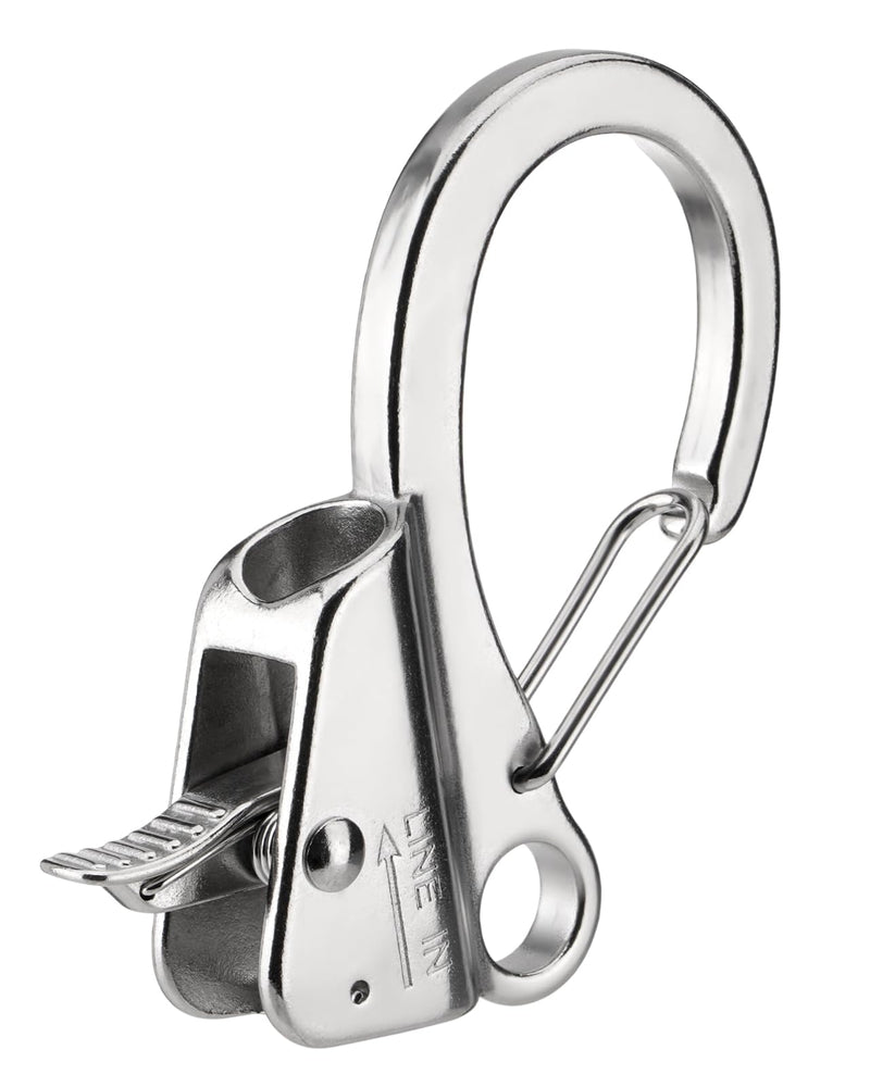 Boat Anchor Hook, Stainless Steel Adjustable Sliding Rope Holder, Knotless Quick Release Marine Line Clip for 3/8" - 5/8" Lines, Max. 8500 lbs Capacity (1 Pack) 1 PACK