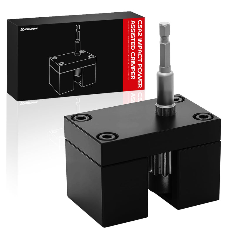C5A2 Impact Power Assisted Crimper HVAC Crimping Tool - Shank Pipe Crimping Machine, Stainless Steel Pipe Fitting Splicing Tool for Sheet Metal Crimp