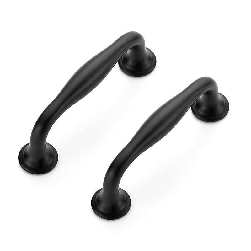 Ravinte 10 Pack 3 Inch Matte Black Kitchen Cabinet Handles Solid Zinc Alloy Cabinet Pulls Cupboard & Drawer Handles 3 inches Hole Center