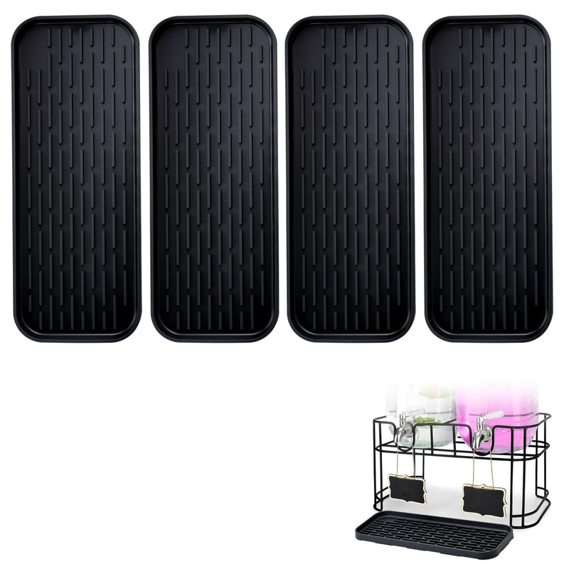 Drip Pan Compatible with Drink Dispenser, 4 Pack Silicone Tray Mat for DD&HAPP Glass Drink Dispenser
