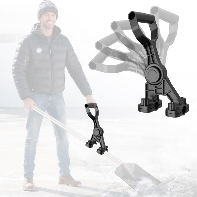 Universal Handle Attachment for Snow Shovel, Goldusk 5-Angle Ergonomic Snow Shovel Handle Replacement, ABS+GF Handle Extension for Snow Shovel, Rake, String Trimmer, Back-Saving Design