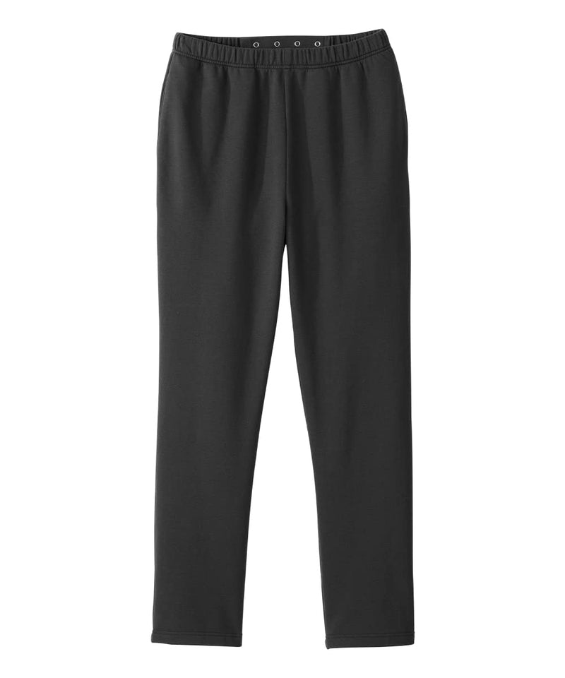 Silverts Men’s Adaptive Clothing Open Back Fleece Pants, Assisted Dressing Bottoms for Elderly, Nursing Home & Rehab Wear X-Large Classic Black