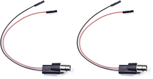 BNC Test Leads, BNC (F) to Square Pin Receptacles, Test Lead Breakout Cable for Multimeter, 5A Current Rating, 2 Pack Female Plug (Pack of 2)