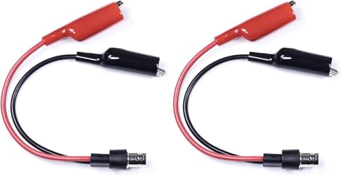 BNC Test Leads, BNC (F) to Alligator Clip, Test Lead Breakout Cable for Multimeter, 5A Current Rating, 2 Pack Female Plug (Pack of 2)