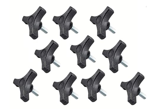 10PCS 3/8-16 Male Thread Wing Nut Knob 2 inch Diameter with 1.3 inch Long Threaded Post for Lawn Mower, Woodworking Tools & Jigs, Clamps Umbrella Base, Wing Nut Knob