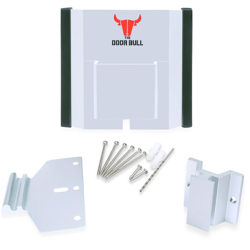 Door Barricade | Door Jam Door Stoppers Security Bar Add Extra Security to Your Inward Opening Front Door at Home - an Innovative Solution for Door Security (Silver/White) Silver White