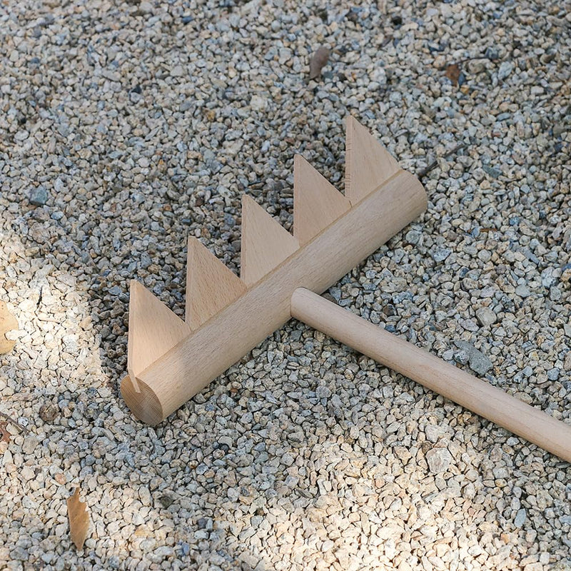 Outdoor Zen Garden Rake Large - Japanese Rock Sand Garden Rake Tool - 48" Long 5 Tine Solid Oak - DIY Stress Relief Gifts for Adult