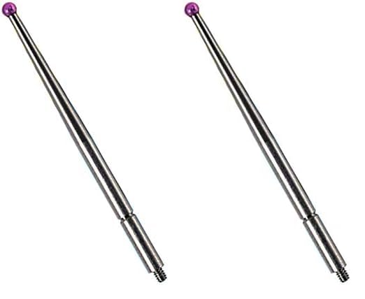 Contact Points for Dial Test Indicator 2mm Diameter Ruby Ball 44.5mm Long M1.6 Thread 21CZA211 (Pack of 2) M1.6*D2*L44.5 (Pack of 2)