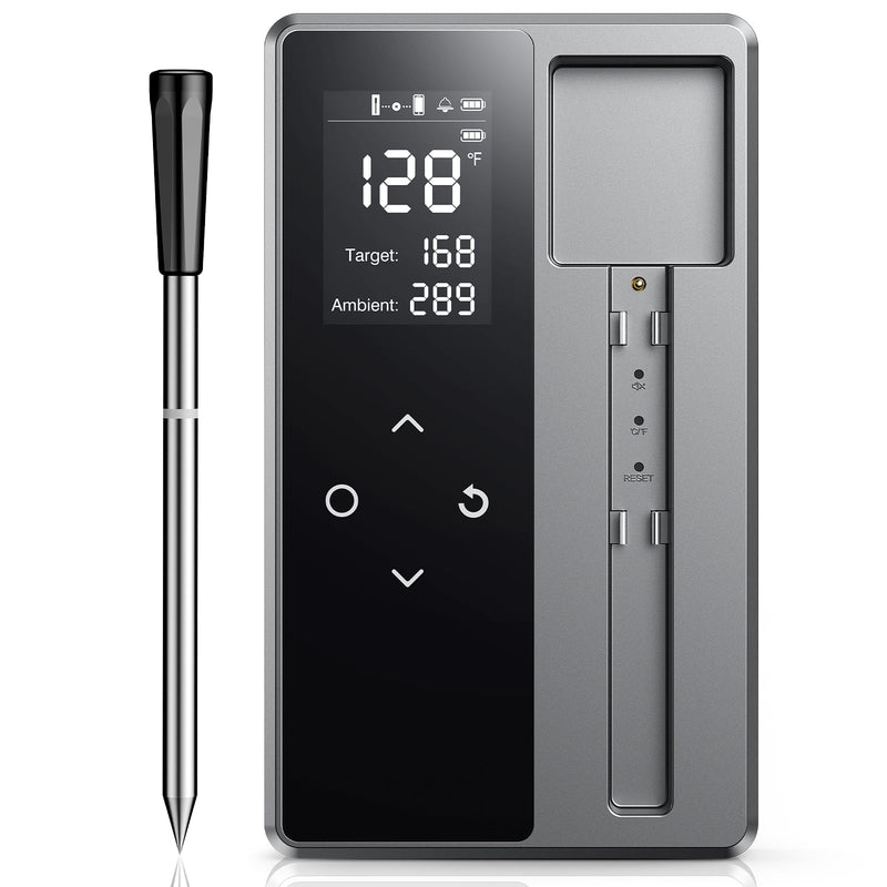 Smart Wireless Meat Thermometer with Ultra-Thin Probe, Digital Food Thermometer 0.5S Instant Read, 600FT Bluetooth Range Real-Time Monitoring & Smart Alerts for BBQ, Grill, Smoker, Oven, Air Fryer 1 Probe