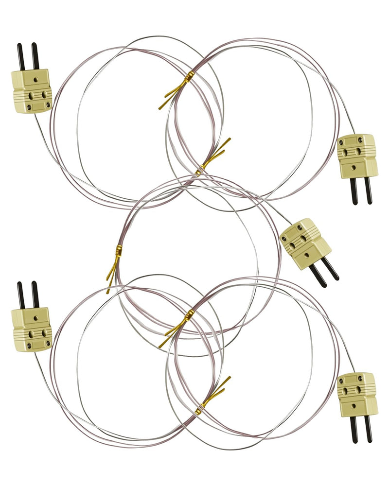 5Pcs High Accuracy K Type Mini-Connector Thermocouple Temperature Probe Sensor Measure Range -200°C~260°C (-328°F~500°F), 1 Meters Long