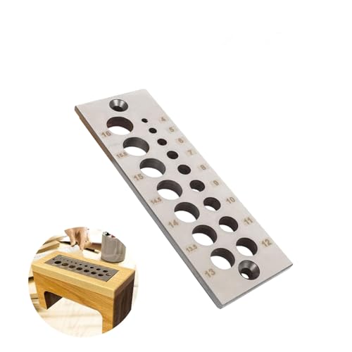 Metric 16 Holes Dowel Plate for Making Slim Dowels Peg Plugs 4mm-16mm 16 Holes(4mm-16mm)