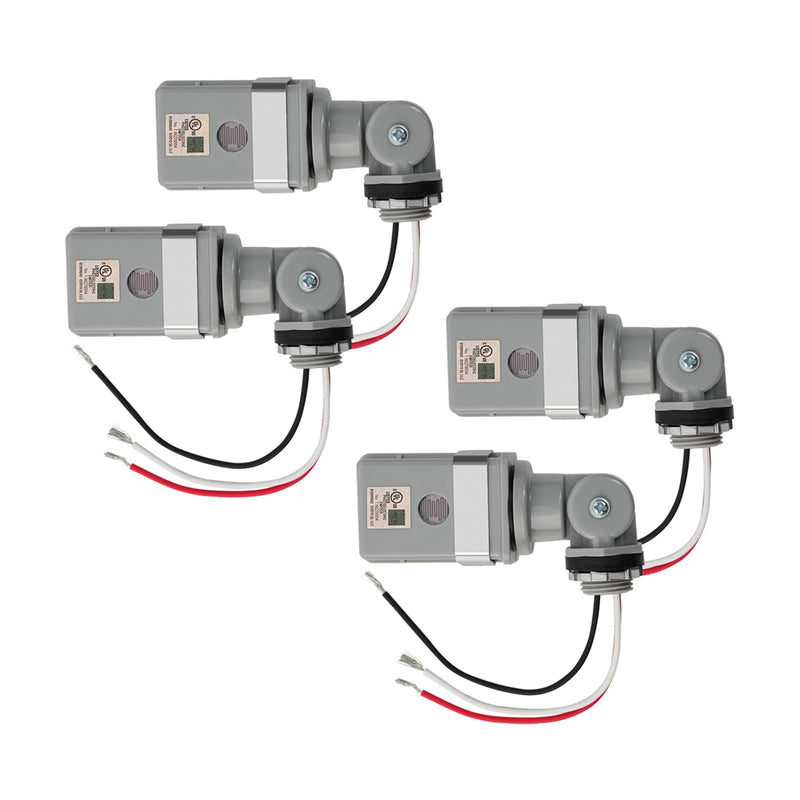 4 Pcs Photocell Sensor for Outdoor Lights, 120VAC Dusk to Dawn Photocell Switch, IP54 Waterproof for Yard, Parking Lot, Street 4