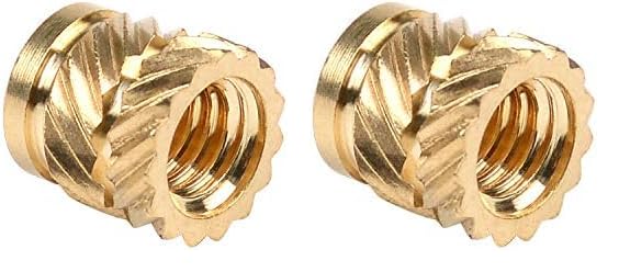 in-saiL M4x4.7mm, OD6.3mm/C3604 QT Thread Inserts for Plastic Heat Staking Brass 100pcs/lot (Pack of 2) M4*4.7mm-OD6.3mm/C3604 (Pack of 2)