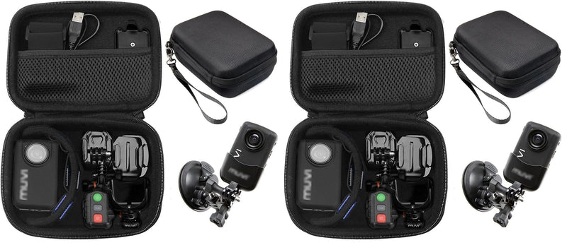 Case for Body camera, action camera like MIUFLY 1296, Veho VCC003, VCC005 MUVI HD10, HDPRO, PNZEO F5, BOBLOV M5/ M7, Pyle PPBCM9, R-Tech HD Night Version camera, SD card Pockets (Pack of 2) small (Pack of 2)