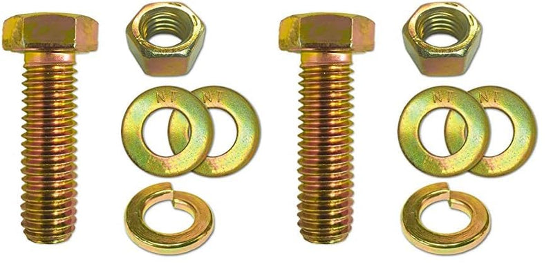 (15 Sets) 5/16-18x1 Grade 8 Hex Cap Bolts Screws, Nuts, Flat & Lock Washers Yellow (Pack of 2) One Size (Pack of 2)