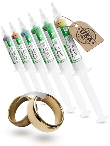 Multi-Purpose Oil-Soluble Diamond Polishing Compound Set / 6x5g Syringes / 300, 450, 900, 1400, 2000, 5000 Grit