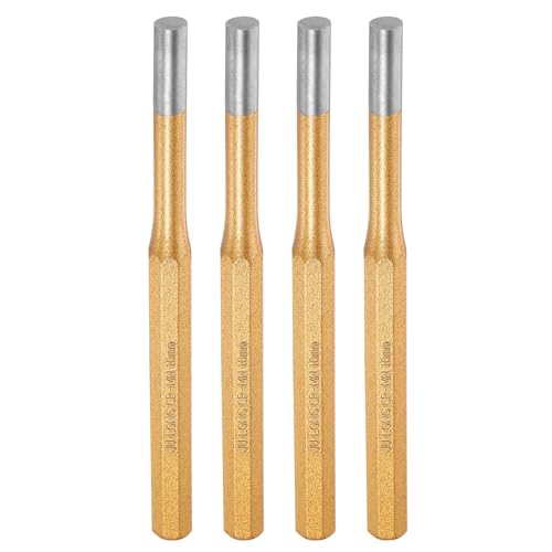 HARFINGTON 4pcs Pin Punch 10mm(2/5") 175mm Length Metric Non-marring Alloy Steel Cylindrical Alignment Punch Drive Pin Tools for Automotive Watch Repair Jewelry Craft 10x175mm 4