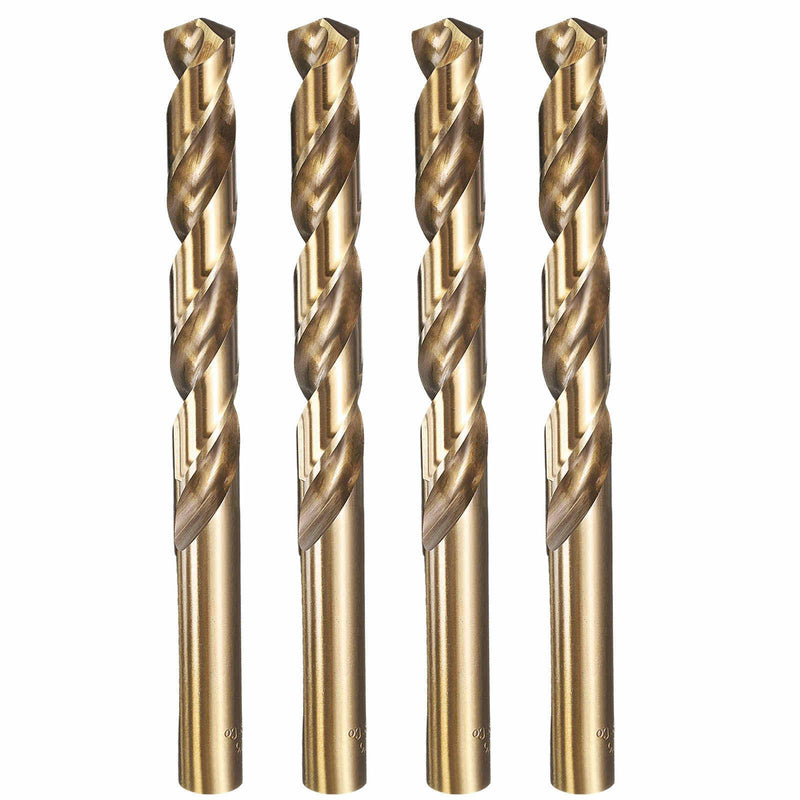 4pcs Drill Bit - [13mm Diameter] M35 5% Cobalt HSS Cutting Tool for Machining Hard Metal Steel Woodworking Handicraft Use, 135° Cutting Angle Gold 13mm 4