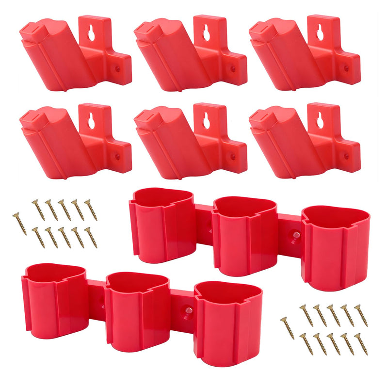 Battery Holder and Tool Holders Compatible Milwaukee M12 12V Wall Mount Plastic Hanger Battery Drill Tool Storage for Shelf Work Van Toolbox with 22 Screws