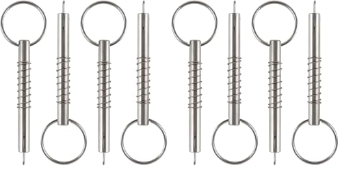 4 Pcs Quick Release Pin w/Drop Cam & Spring, Diameter 5/16"(8mm), Usable Length 2"(53mm), Overall Length 3"(76mm), Full 316 Stainless Steel, Bimini Top Pin, Marine Hardware (Pack of 2) One Size (Pack of 2)