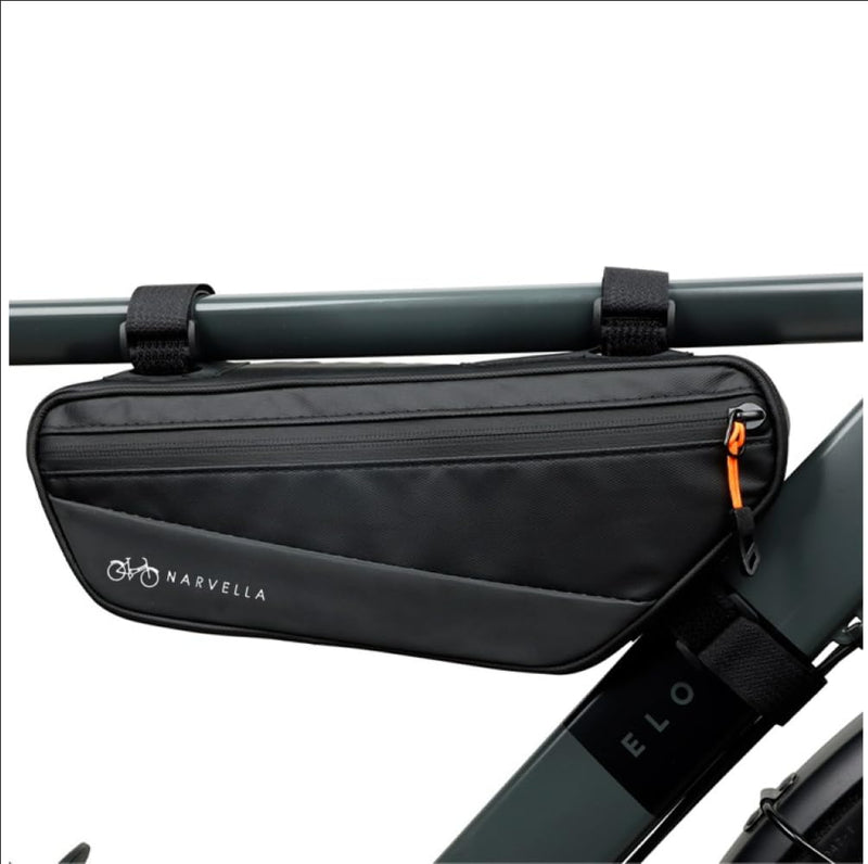 1.8L Bike Bicycle Frame Storage Bag with Tire pump & Bike Repair Kit – Waterproof Triangle Cycling Pouch with Pockets for Wallet, Phone, Tools, Keys for Adult Bikes, Mountain Bike, MTB Bike Frame Bag