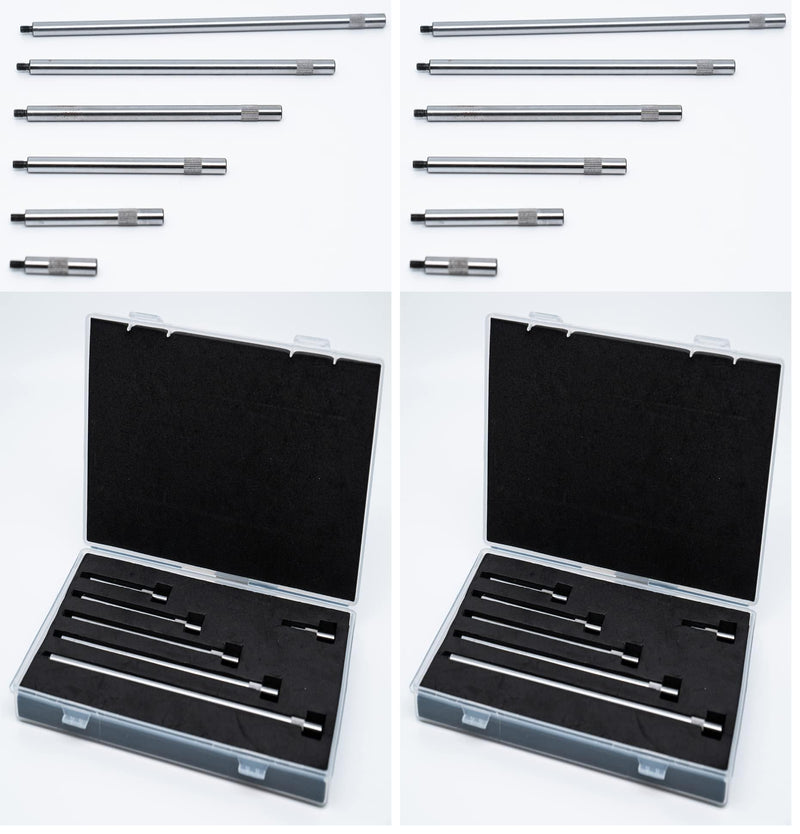 Dial & Electronic Indicator Extension Stem Rod Set 6 Piece 1", 2", 3", 4", 5", 6" Combine to 0-21" Include Plastic Case (Pack of 2) 1"-6" (Pack of 2)