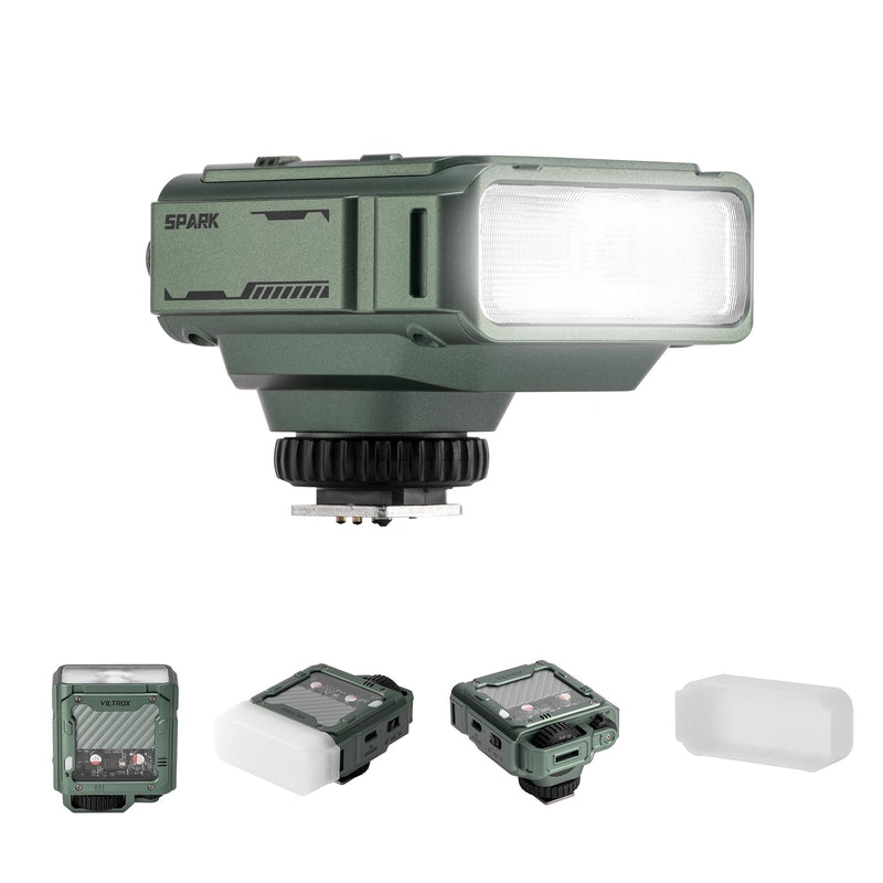 VILTROX Spark Z3 F Z3-F TTL Camera Flash, 26Ws 6500k 7 Levels Mini Flashes | 650, Full-Power, GN16, 1s Recycling Time Speedlite Flash for Fuji Cameras (Green) Green