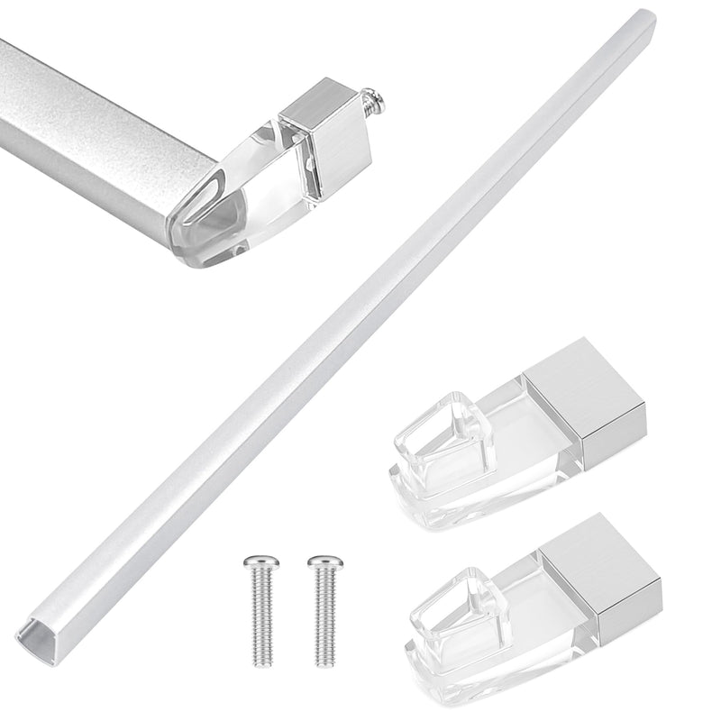 Glass Shower Door Towel Bar 30" Bright Chrome Compatible with Alumax Basco Sliding Shower Door Handle Replacement w/Silver Transparent Brackets Fits Framed Shower/Tub Enclosure Doors Up to 31" Wide 30" Chrome Towel Bar