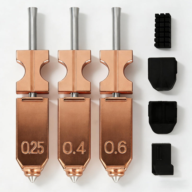 Upgraded AD5X Nozzle 0.25MM 0.4MM 0.6MM AD5X Nozzle with Extra 3X Silicone Cover 1x Nozzle Brush, High Flow 32mm³/s Hotend Kit, High-Speed 3D Printer Part Quick-Detachable 0.25+0.4+0.6MM