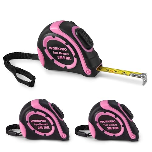 WORKPRO Tape Measure 10 FT, 3 Pack Metric & Imperial Scale Measuring Tape