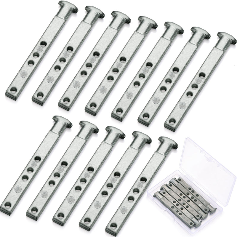Zonon 12 Pcs 4 Hole Die Cast T Shaped Pivot Bar 3 Inches Mental Window Pivot Bar Sturdy Window Replacement Parts for Home Replacement (Steel) Steel