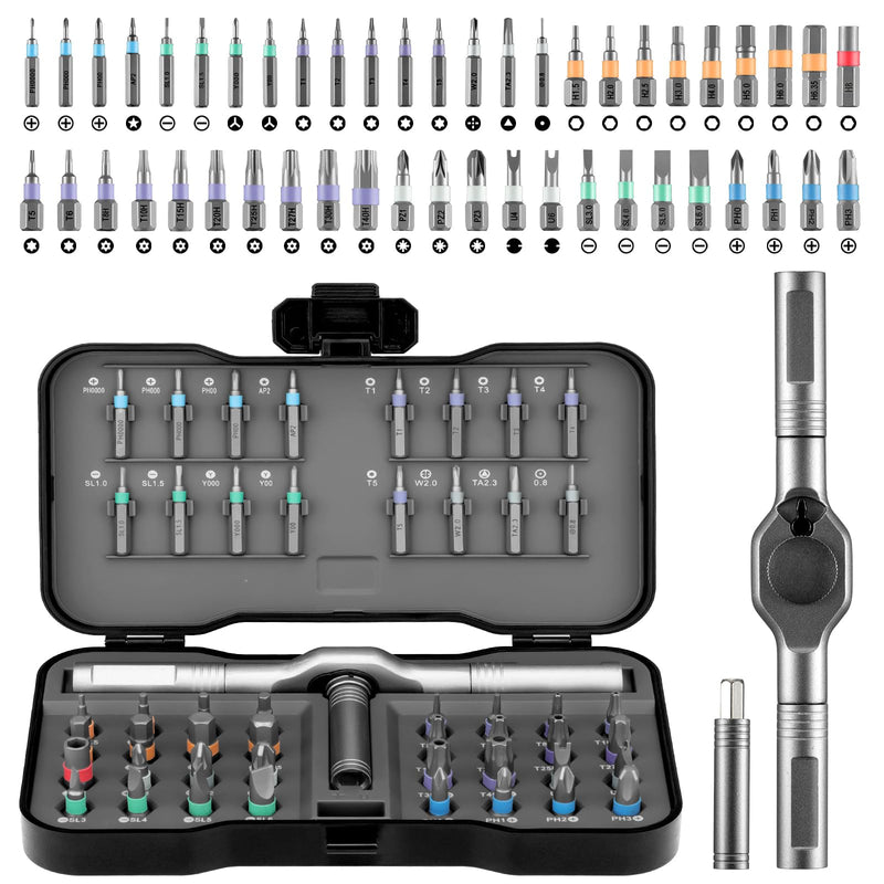 50 In 1 Ratchet Screwdriver Set, Multi Precision Bits Magnetic Ratcheting Screwdriver Set with Storage Case, Portable Repair Tool Kit for Furniture,Computer,Bicycle,Appliance,DIY Projects,Electronics