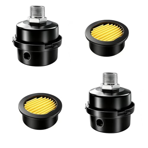16mm Air Compressor Intake Silencer 4-Pack — Muffler with Filter 3/8"