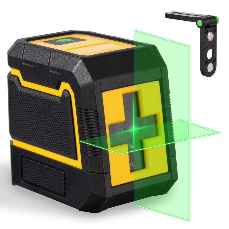 Self Leveling Green Laser Level, 100ft Cross Line Tool with Rotary Function, Class II <1mW 635nm, 3 Brightness Modes, Magnetic Bracket, IP54 Dust/Water Resistant Laser Green