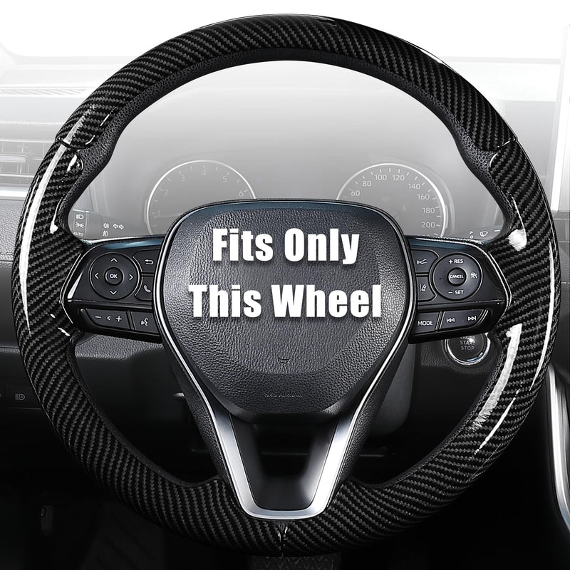 Aimato Customized Steering Wheel Cover for Toyota Camry 2018-2024/RAV4 2019-2025/Corolla 2020-2025/Avalon 2019-2022/Venza 2021-2024 Thin,Anti-Slip,Scratch-Resistant Exclusive Car Accessory for Toyota Glossy Black For Camry 2018-2024/ RAV4 2019-2025